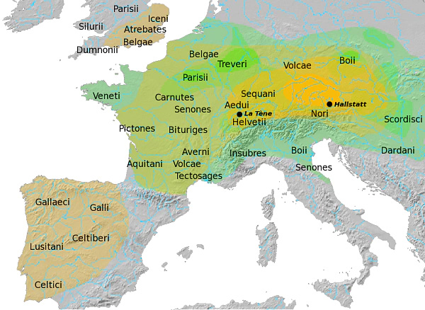 Mapa keltských kmenů